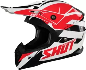 Shot Pulse Revenge Motocross Helmet, black-white-red Size M black-white-red, Size M