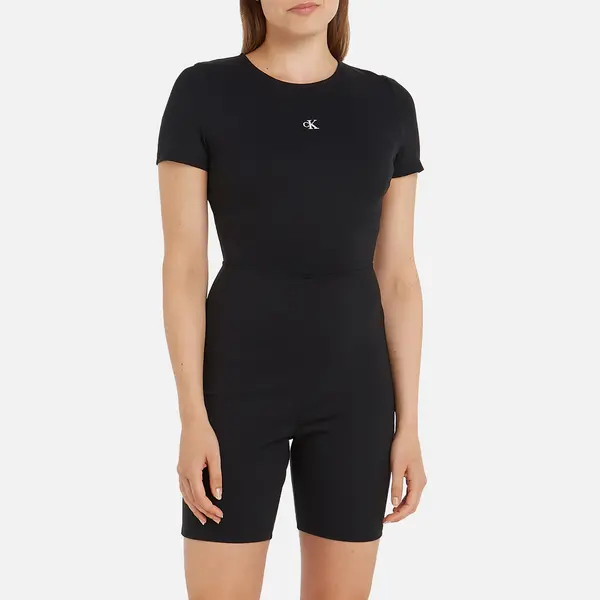 Image of Calvin Klein Jeans Archival Viscose-Blend One Piece - M Black Playsuits and Jumpsuits female J20J223172BEH M
