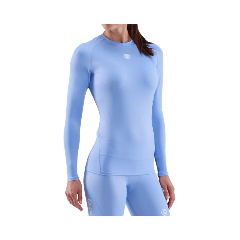 Image of Skins Long Sleeve Base Layer Top Womens - Blue Blue 8