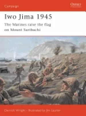 Image of iwo jima 1945 the marines raise the flag on mount suribachi