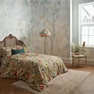 Image of Morton Floral Printed Cotton Sateen Piped Duvet Cover Set Chintz, Chintz / Super King