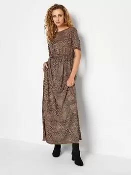 Image of Long Tall Sally Leopard Pocket Midaxi Dress, Brown, Size 10, Women