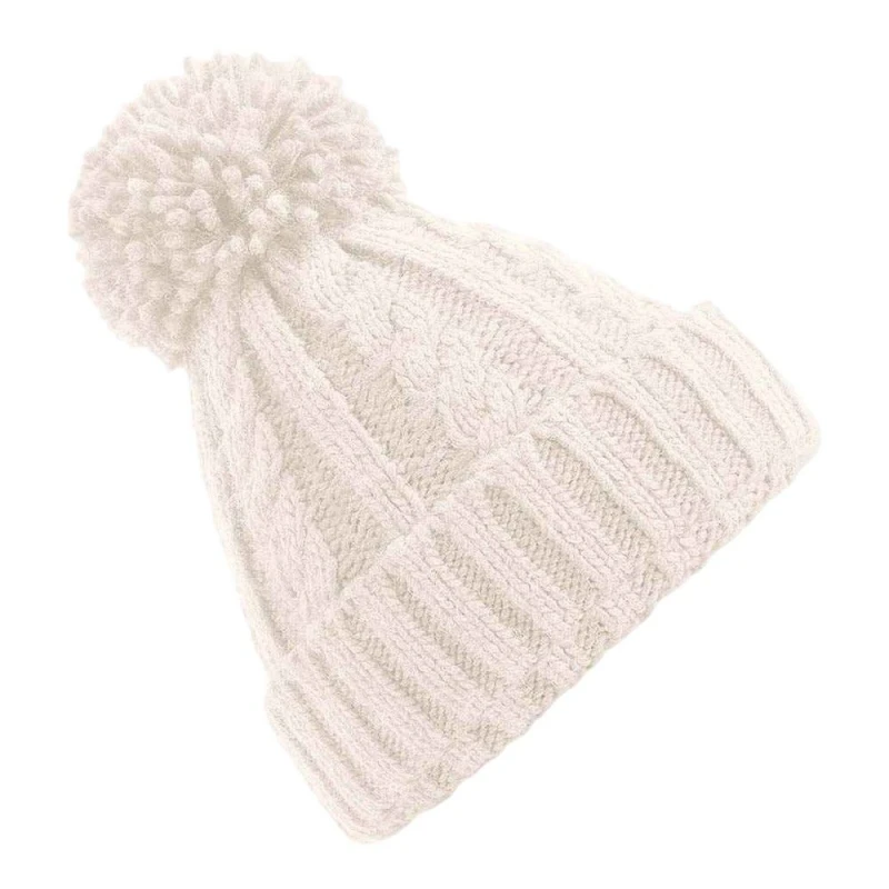 Image of Beechfield Beechfield Men Melange Cable Knit Beanie in Beige Beige One Size Male 5063527873880