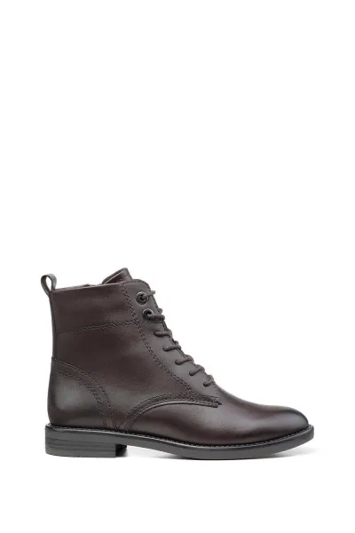 Image of Hotter Surrey Wide Fitting Lace Up Ankle Boots - Brown Size 5, Women