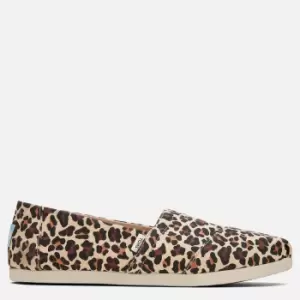 Image of TOMS Womens Alpargata Vegan Slip-On Pumps - Beige Classic Leopard - UK 6