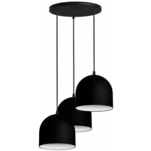 image of Helam Lighting - Helam Madison Cluster Pendant Ceiling Light Black, White 35cm