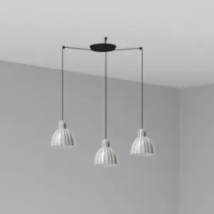 image of Venice 3 Light Cluster Drop Stripes Pendant Lamp