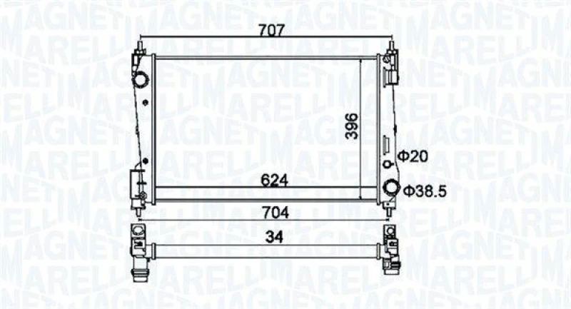 Image of MAGNETI MARELLI Engine radiator MAGNETI MARELLI 350213151200