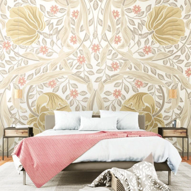 Image of Origin Murals Flower Circle - Linen And Blush Matt Smooth Paste The Wall Mural 300Cm Wide X 240Cm High