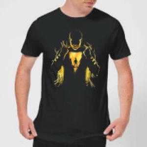 Image of Shazam Lightning Silhouette Mens T-Shirt - Black