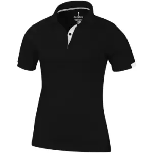 image of Elevate Womens/Ladies Kiso Short Sleeve Polo (M) (Solid Black)