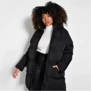 Image of I Saw It First Plus Size Padded Hooded - Black