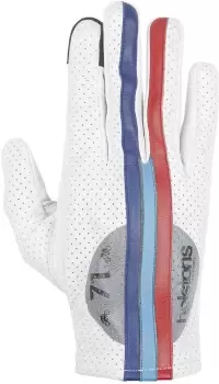 Image of Helstons Record Air Summer Motorcycle Gloves, white-red-blue, Size M L, white-red-blue, Size M L