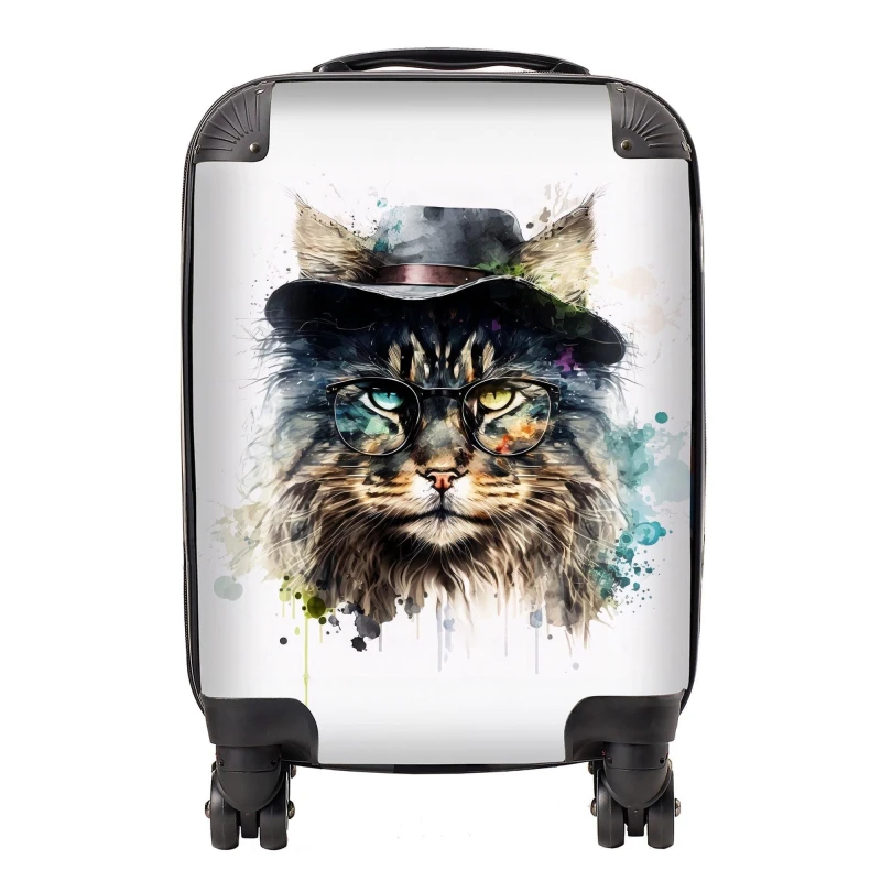 Image of Warren Reed Designer Norwegian Forest Cat Splashart Suitcase - Small
