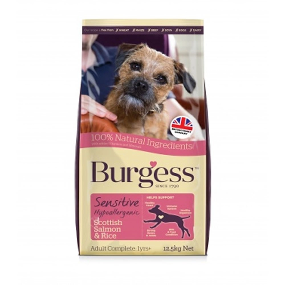 Burgess Sensitive Adult Salmon and Rice Dog Food 12.5kg