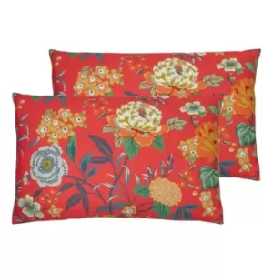 Image of Furn. Azalea Twin Pack Polyester Filled Cushions Red