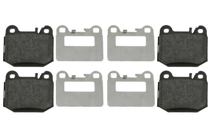 Image of SWAG 10 91 6437 Brake pad set Rear Axle, prepared for wear warning indicator, with fastening material Brake Pad Set,disc brake (402)