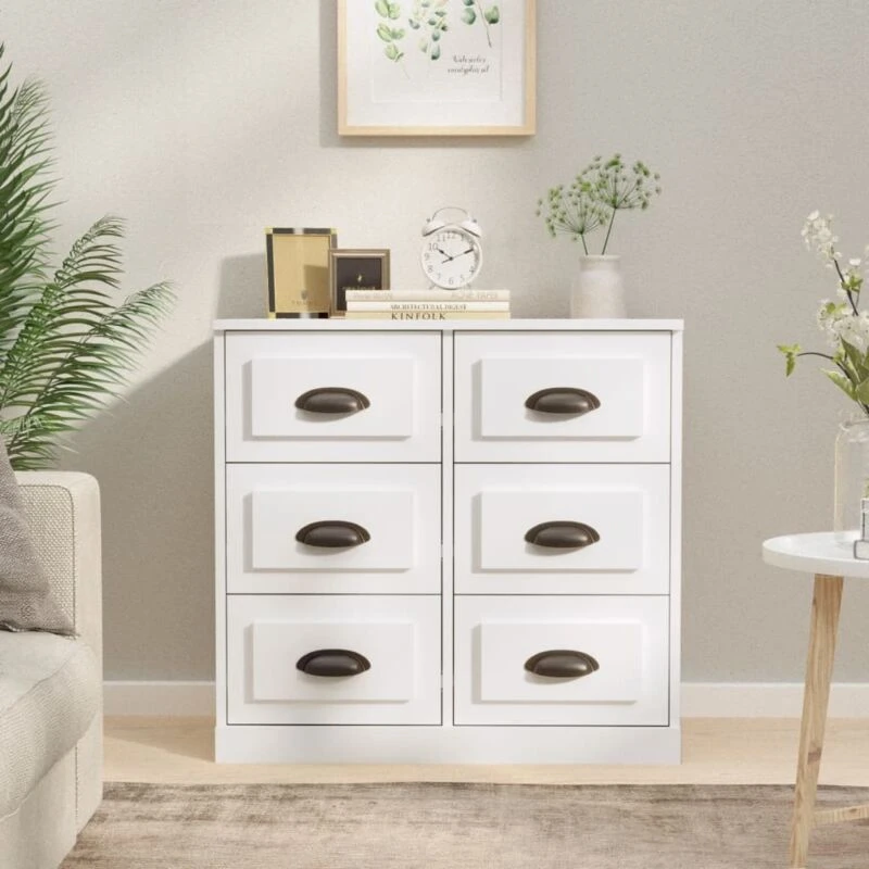 Image of VIDAXL Sideboard High Gloss White 70x35.5x67.5cm Engineered Wood Vidaxl 8720845793241