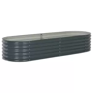 image of Vidaxl Garden Raised Bed 240x80x44cm Galvanised Steel Grey