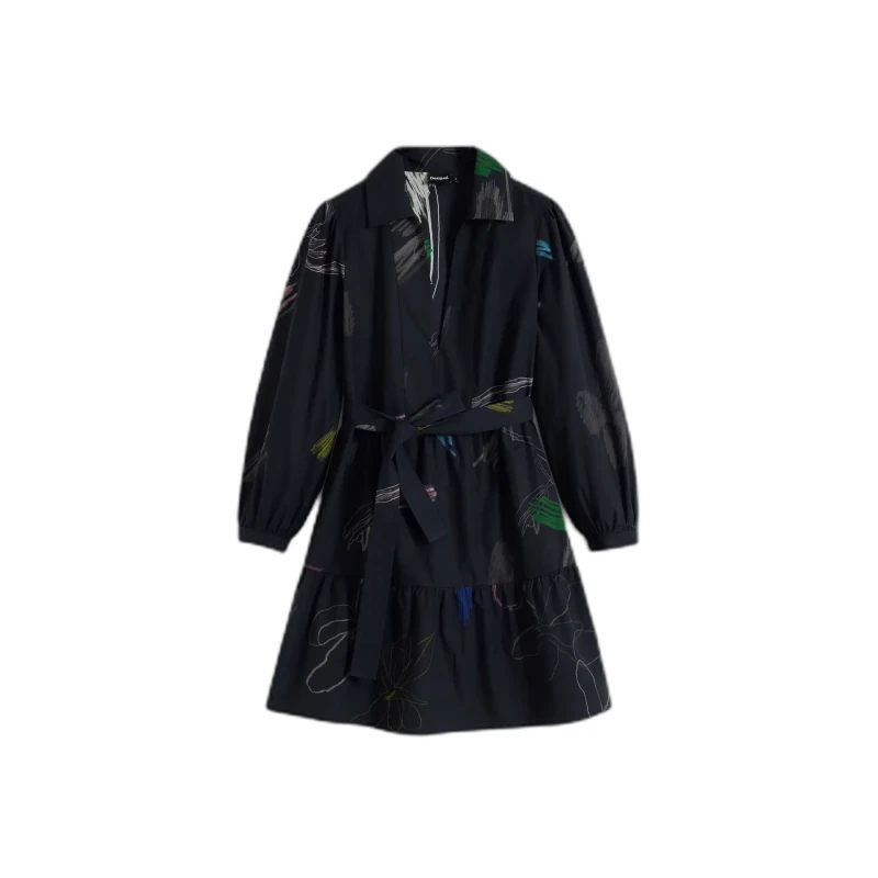Image of Desigual Womens long sleeve dress Desigual Pisos Noir Female S