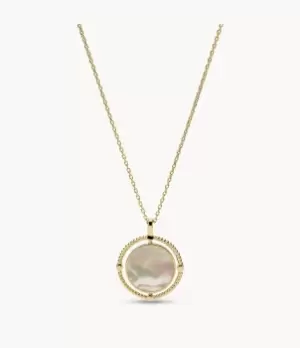 Image of Fossil Women Val Vintage Heritage Mother-of-Pearl Spinning Pendant Necklace