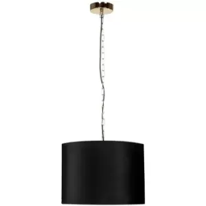 image of Zumaline Inga Cylindrical Pendant Ceiling Light, Black, 1x E27