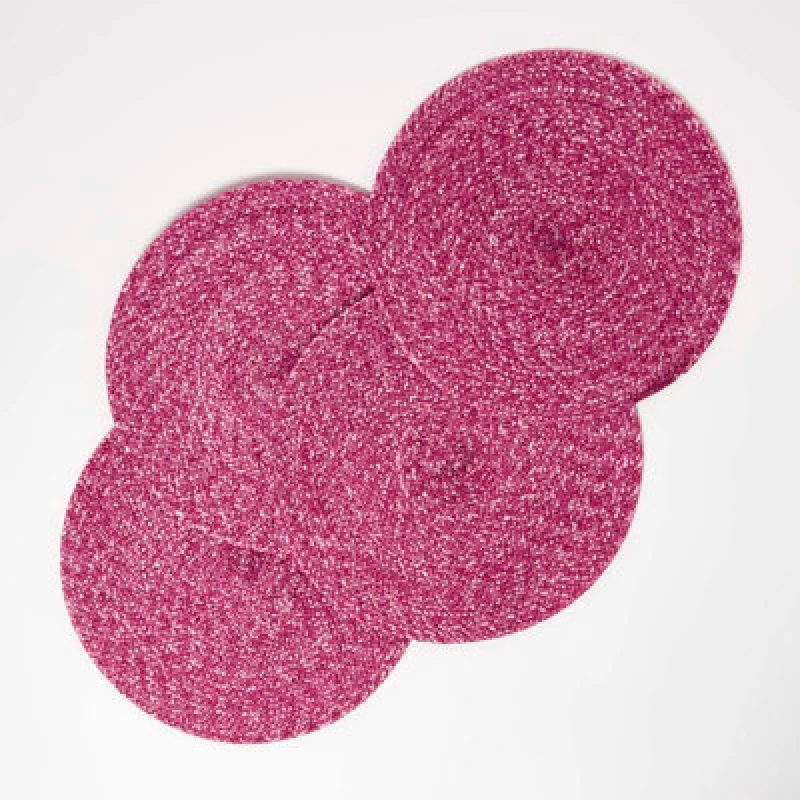 Image of Homescapes Handwoven Round Placemats Set of 4 Pink