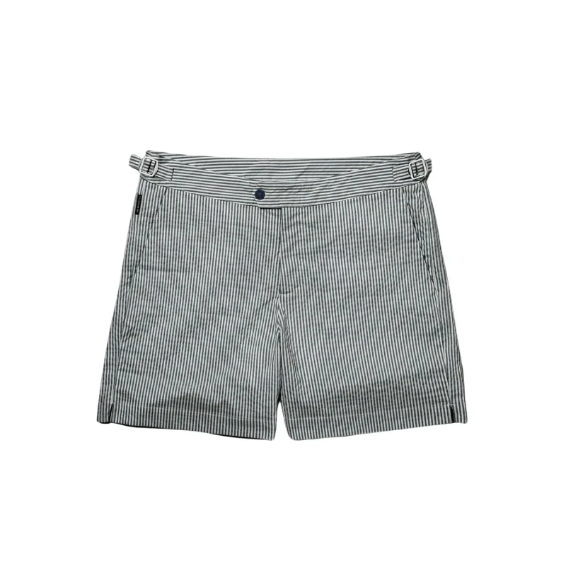 Image of Fitted striped swim shorts The Resort Co Seersucker Bleu Male 28