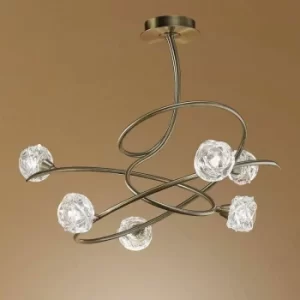 Image of Ceiling light Maremagnum 6 Bulbs G9, antique brass