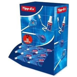 image of Original Bic Tipp Ex EasyCorrect Correction Roller Tape White Pack of 15