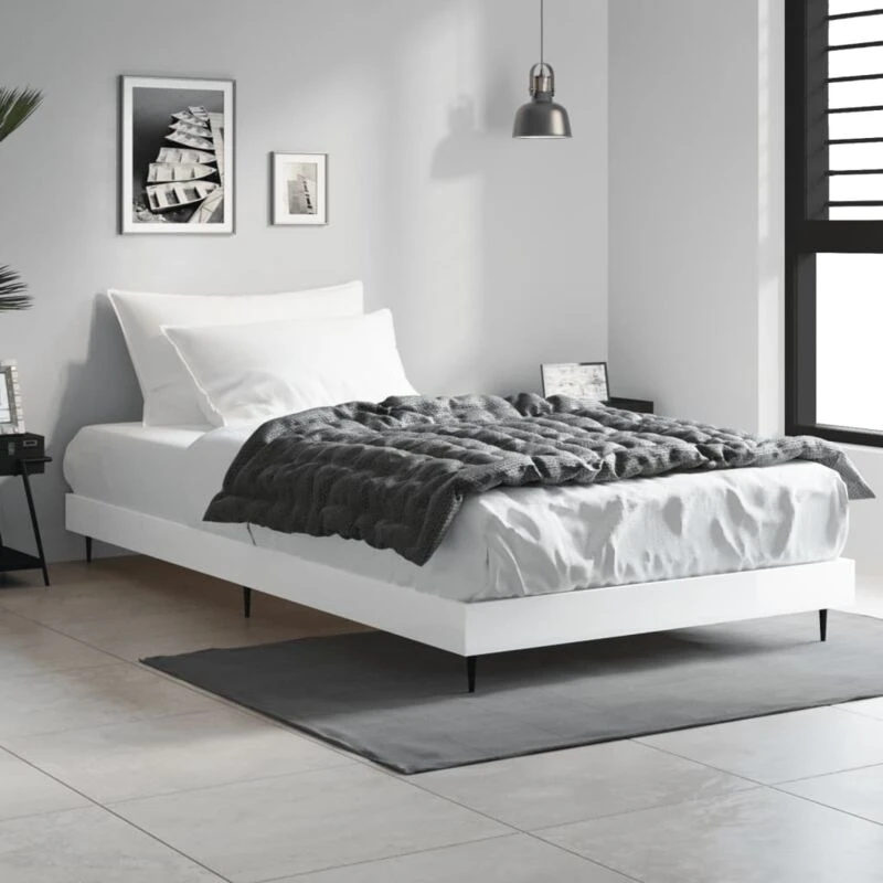 Image of VIDAXL Vidaxl - Bed Frame without Mattress High Gloss White 90x200cm 8720845797560