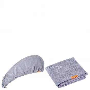 image of Aquis Lisse Luxe Hair Turban and Hair Towel - Cloudy Berry Bundle