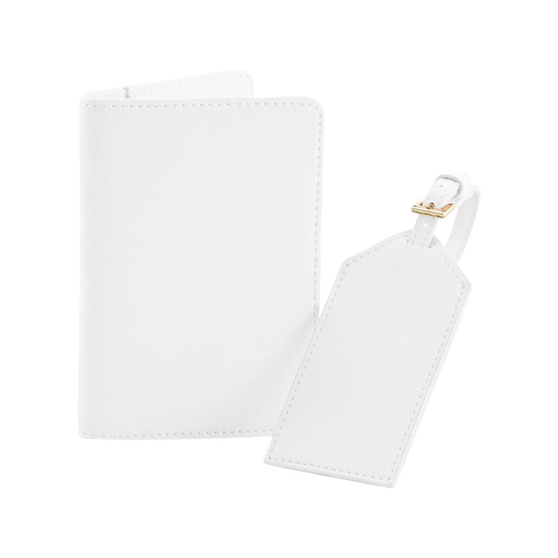 Image of Bagbase Mens Boutique Passport Holder & Luggage Tag Set in White White Male One Size