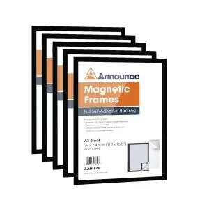 image of Announce Magnetic Frame A3 Black Pack of 5 AA01850