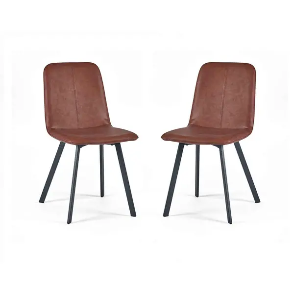 Julian Bowen Set Of 2 Goya Chairs Antique Brown GOY012