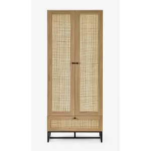 image of Padstow Industrial Rattan Double Wardrobe - Julian Bowen