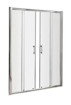 Nuie Pacific 1600mm Double Sliding Door - Polished Chrome