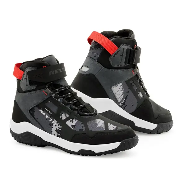 Image of REV'IT! Shoes Descent H2O Black Red Size 42