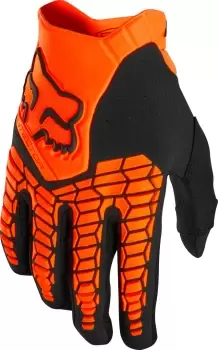 image of FOX Pawtector Motocross Gloves, black-orange Size M black-orange, Size M