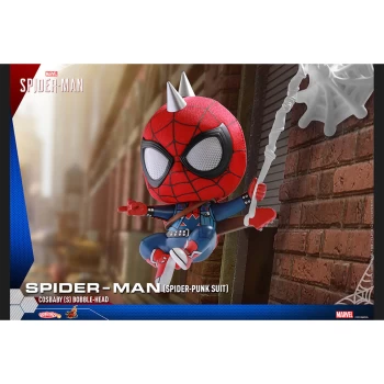Image of Hot Toys Cosbaby - Marvel's Spider-Man (Size S) - Spider-Man (Spider-Punk Suit Version)