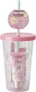 Image of Style & Grace Bubble Boutique Travel Cup Gift Set - 30ml Hand Lotion, 8ml Lip Gloss Vanilla, Nail File, Water Bottle