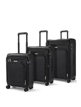 image of Rock Luggage Parker TJD7F 8 Wheel Black Suitcase 3Pcs Set