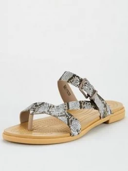 image of Crocs Tulum Toe Post Flat Sandal - Mushroom, Mushroom, Size 3, Women