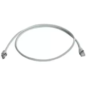 Image of Telegaertner L00000A0072 RJ45 Network cable, patch cable CAT 6A S/FTP 0.50 m Grey UL-approved, Flame-retardant, incl. detent