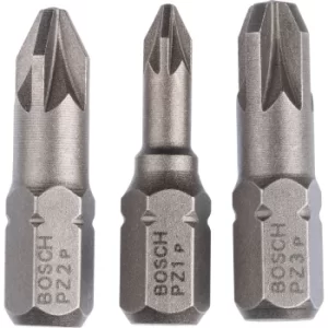 Image of Bosch 3 Piece Pozi Screwdriver Bit Set