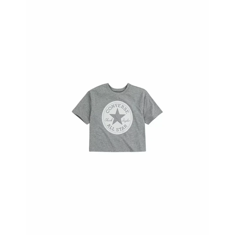 Image of Converse Girl's boxy T-Shirt Converse Chuck Patch Gris Female 13/15 ans