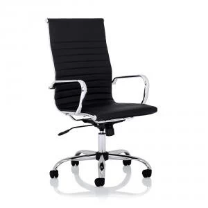 image of Trexus Nola High Back Executive Chair Bonded Leather Black Ref