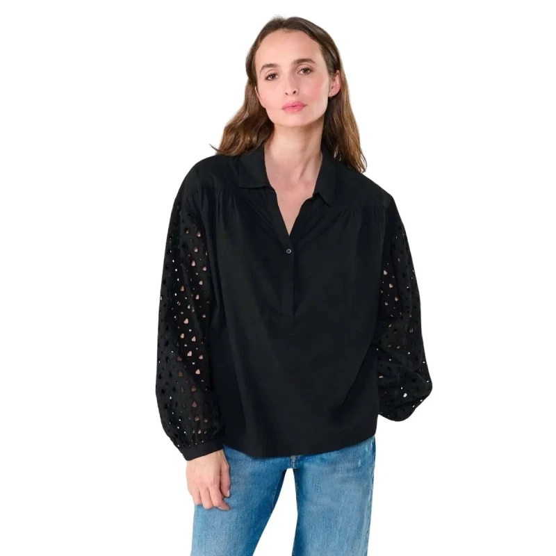 Image of Le Temps des cerises Womens blouse Le Temps des cerises Cunca Noir Female XS