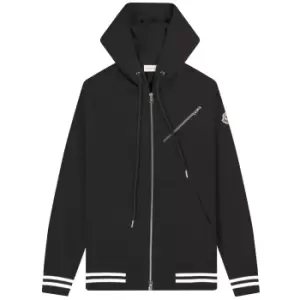 image of Moncler Loose Fit Zip-Up Hoodie Black