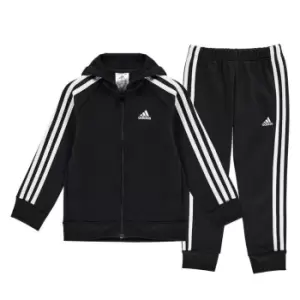 image of adidas 3 Stripe Fleece Tracksuit - Black